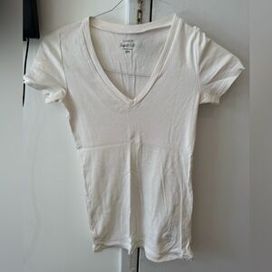 J. Crew White Perfect Fit Vneck Shirt